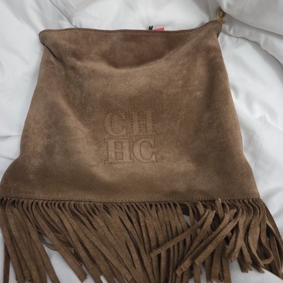 Carolina Herrera Handbags - Carolina Herrera Brown Suede Fringe Crossbody Bag